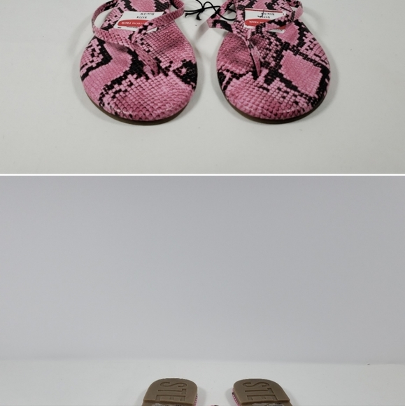 2 for $25, Steve Madden Tay Flip Flop Pink Snake Print - Picture 3 of 3